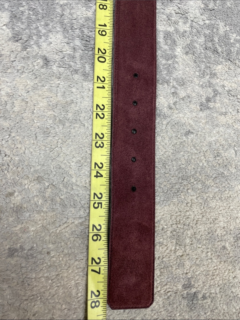 YSL Saint Laurent Monogram Serpent Buckle Belt Burgundy Suede Sz 60 - Picture 10 of 14